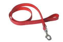 Martin Sellier - Laisse En Cuir Bords Arrondis De 14-100cm Pour Chien - Rouge