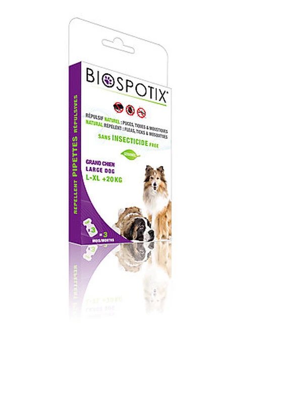 Biospotix - Pipettes Répulsives L-XL Pour Grand Chien - X3 3 Biospotix - Pipettes Répulsives L-XL Pour Grand Chien - X3