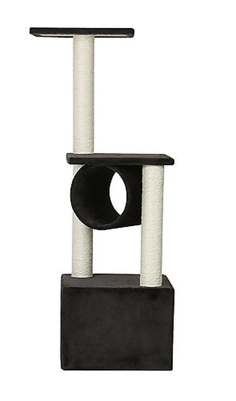 Animalis - Arbre à Chat Tube Avec 2 Plateaux - Noir 3 Animalis - Arbre à Chat Tube Avec 2 Plateaux - Noir