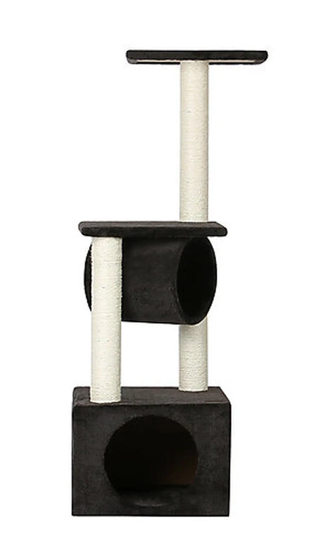 Animalis - Arbre à Chat Tube Avec 2 Plateaux - Noir 4 Animalis - Arbre à Chat Tube Avec 2 Plateaux - Noir – Image 2