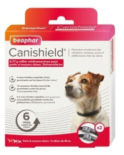 Canishield - Collier Anti-puces Tiques Pour Petit Et Moyen Chien - X2