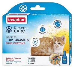 DiméthiCARE - Pipettes STOP Parasites Pour Chaton - 6x0,75ml