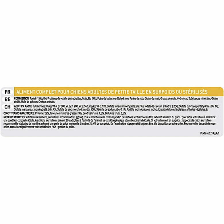 Pro Plan - Croquettes OPTIWEIGHT Small & Mini Light Sterilised Poulet Pour Chien - 7Kg 6 Pro Plan - Croquettes OPTIWEIGHT Small & Mini Light Sterilised Poulet Pour Chien - 7Kg – Image 4