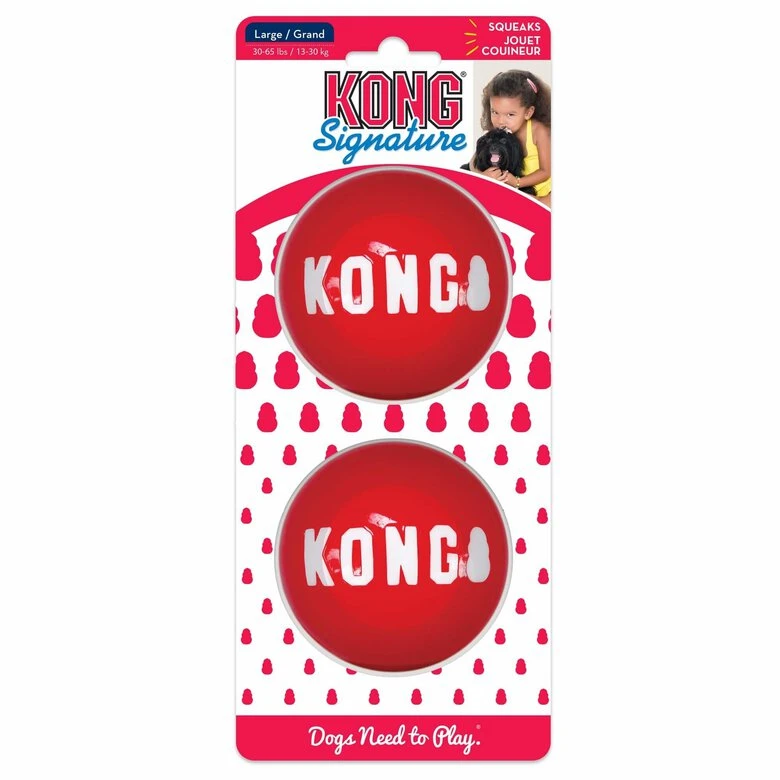KONG - Jouets 2 Balles Signature Ball Pour Chien - L 3 KONG - Jouets 2 Balles Signature Ball Pour Chien - L