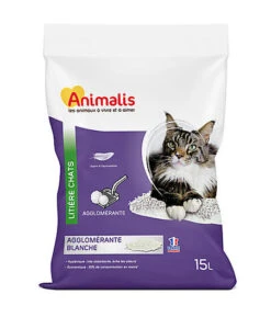 Animalis - Litière Agglomérante Blanche Pour Chat - 15L