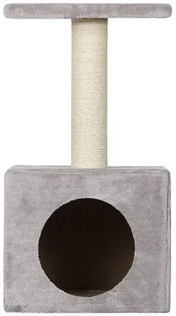 Animalis - Arbre A Chat Niche+Plateau 30x30x56.5cm - Gris