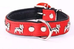 Yogipet - Collier Super Bouledogue Français Cuir Pour Chien - Rouge -Chats Chiens Articles Magasin 41874