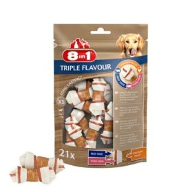 8in1 - Friandises Os à Mâcher Triple Flavour X21 Pour Chien - XS