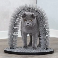 Trixie - Arc De Massage Et De Soins Du Pelage Gris Pour Chat - 36×33cm -Chats Chiens Articles Magasin 43575