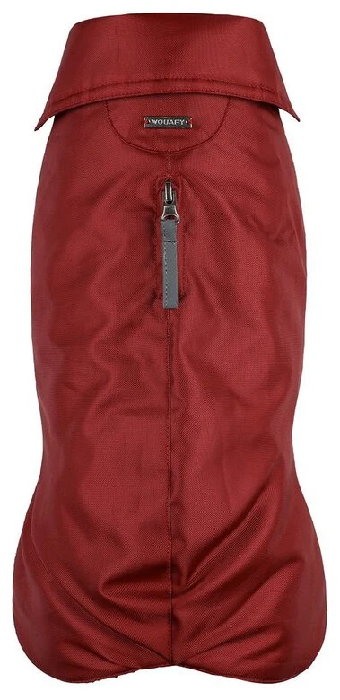 Wouapy - Manteau Imperméable Essentiel Rouge Pour Chien - T36 3 Wouapy - Manteau Imperméable Essentiel Rouge Pour Chien - T36