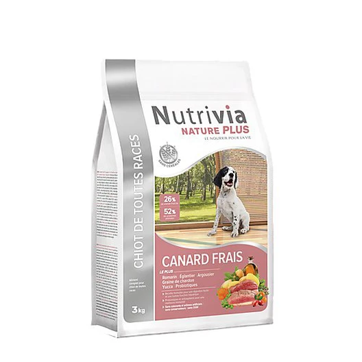 Nutrivia Nature Plus - Croquettes Naturelles Au Canard Frais Pour Chiot De Toutes Races - 3Kg 3 Nutrivia Nature Plus - Croquettes Naturelles Au Canard Frais Pour Chiot De Toutes Races - 3Kg
