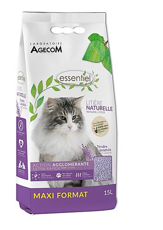 Essentiel - Litière Naturelle à La Lavande Pour Chat - 15L 3 Essentiel - Litière Naturelle à La Lavande Pour Chat - 15L