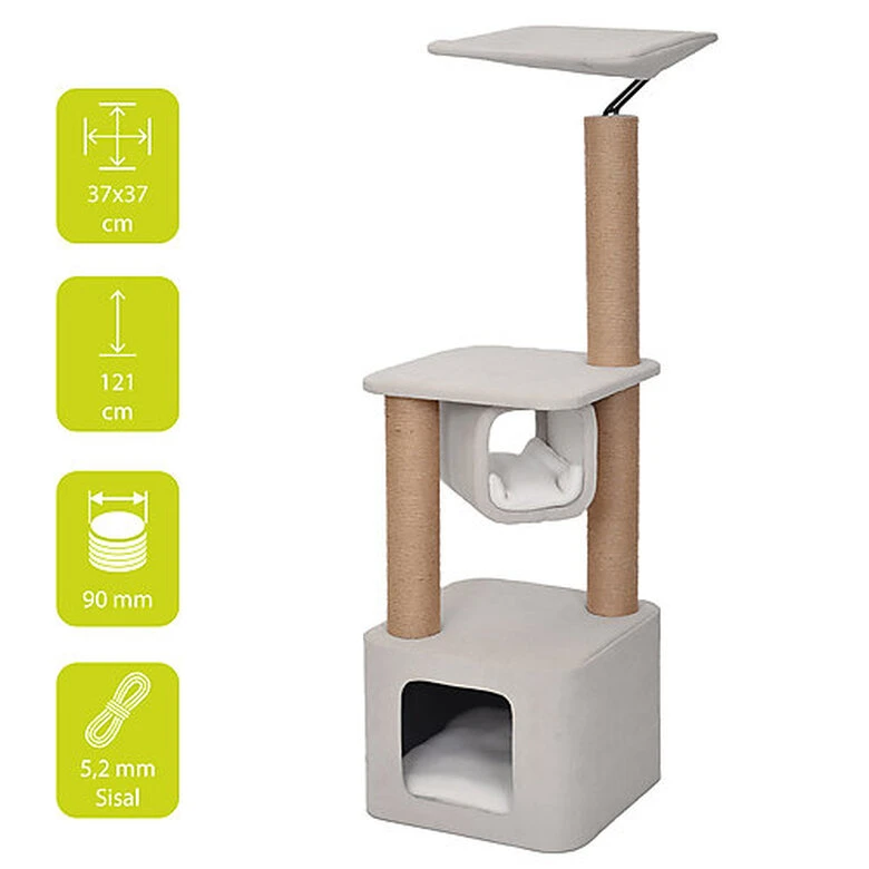 Ebi - Arbre à Chat Okinawa 121cm Pour Chat - Blanc 4 Ebi - Arbre à Chat Okinawa 121cm Pour Chat - Blanc – Image 2