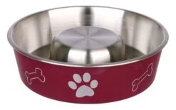 Trixie - Gamelle Anti-Glouton SLOW FEED En Inox Pour Chien - 1L