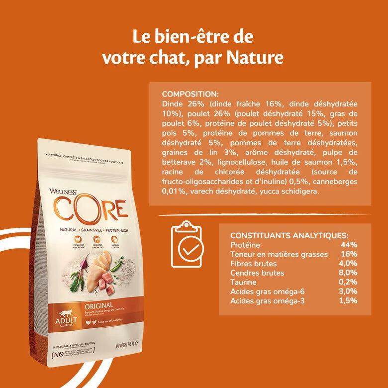 Wellness CORE - Croquettes Original Dinde Et Poulet Pour Chat - 1,75Kg 5 Wellness CORE - Croquettes Original Dinde Et Poulet Pour Chat - 1,75Kg – Image 3