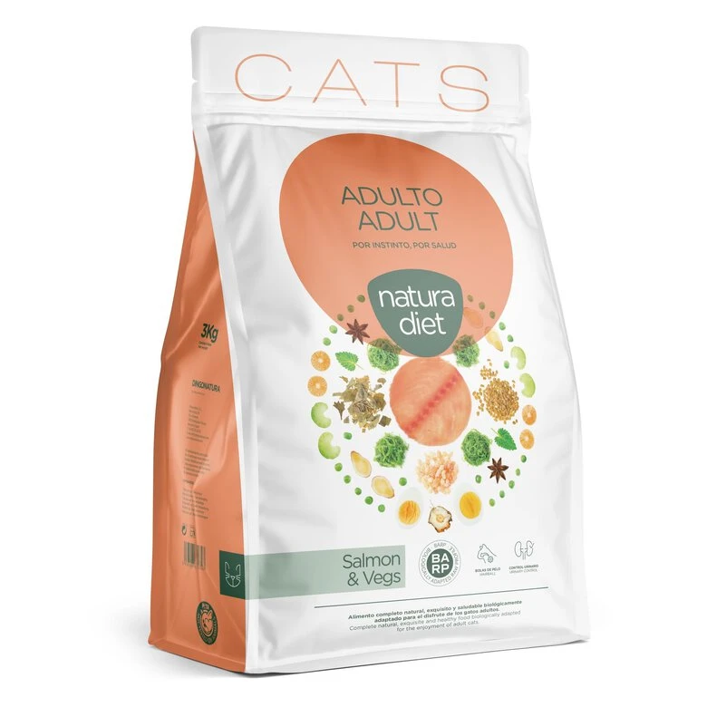 Natura Diet - Croquettes Adulte Au Saumon Pour Chat - 3Kg 3 Natura Diet - Croquettes Adulte Au Saumon Pour Chat - 3Kg