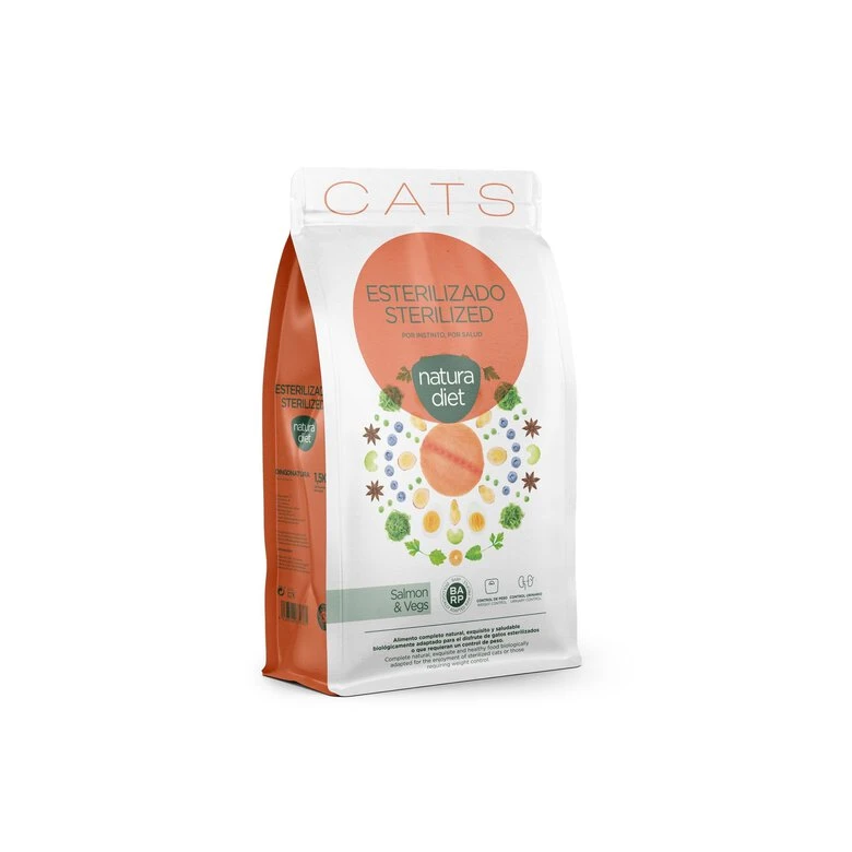 Natura Diet - Croquettes Adulte Sterilized Au Saumon Pour Chat Stérilisé - 1,5Kg 3 Natura Diet - Croquettes Adulte Sterilized Au Saumon Pour Chat Stérilisé - 1,5Kg