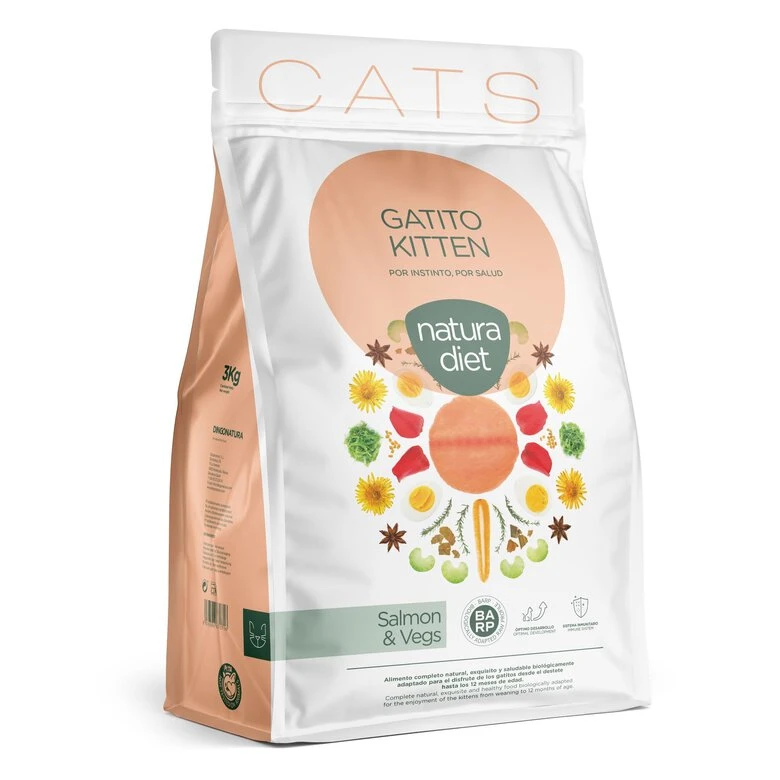 Natura Diet - Croquettes Kitten Au Saumon Pour Chaton - 3Kg 3 Natura Diet - Croquettes Kitten Au Saumon Pour Chaton - 3Kg