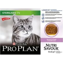 Pro Plan - Pâtée En Mousse Sterilised 7+ NutriSavour à La Dinde Pour Chat - 10x85g