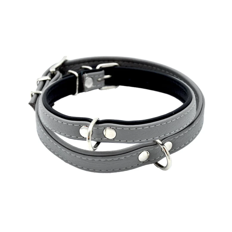Comme Un Roi - Collier Cuir So Nature Gris / Noir Pour Chien - S 3 Comme Un Roi - Collier Cuir So Nature Gris / Noir Pour Chien - S