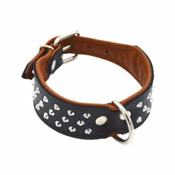 Comme Un Roi - Collier Cuir Clouté So Chic Noir Pour Chien - S