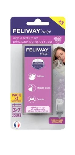 Feliway Help - Pack De 3 Cartouches Diffuseur Pour Le Stress Du Chat