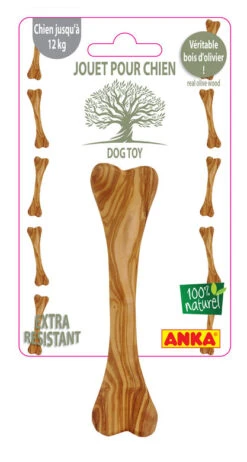 Anka - Jouet Os En Bois D'olivier Pour Chien - 15cm