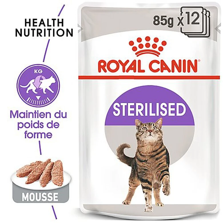 Royal Canin - Sachets Sterilised En Mousse Pour Chat - 12x85g 4 Royal Canin - Sachets Sterilised En Mousse Pour Chat - 12x85g – Image 2