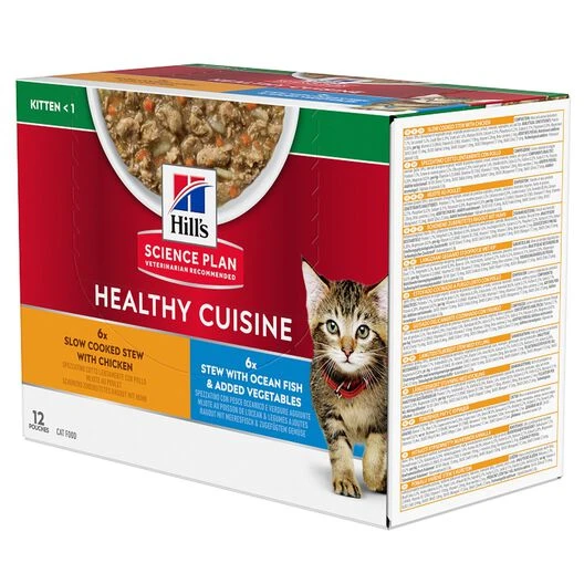 Hill's Science Plan - Sachets Kitten Healthy Cuisine Au Poulet Et Poisson Pour Chaton - 12x80g 3 Hill's Science Plan - Sachets Kitten Healthy Cuisine Au Poulet Et Poisson Pour Chaton - 12x80g