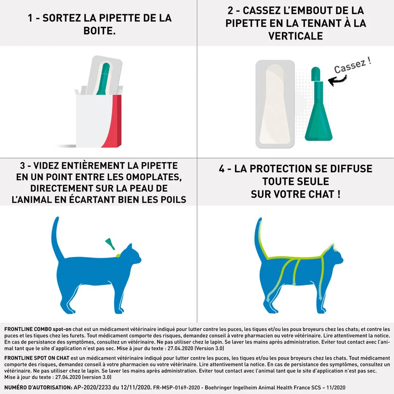 Frontline - Pipettes Antiparasitaires Traitement Prévention Pour Chat - 4x0,5ml 5 Frontline - Pipettes Antiparasitaires Traitement Prévention Pour Chat - 4x0,5ml – Image 3