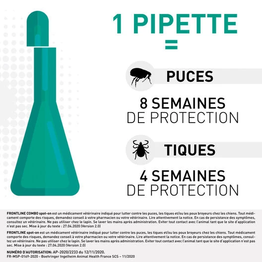 Frontline - Pipettes Antiparasitaire Pour Chien De 20 à 40Kg - 4x2,68ml 6 Frontline - Pipettes Antiparasitaire Pour Chien De 20 à 40Kg - 4x2,68ml – Image 4