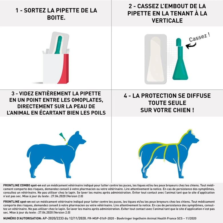 Frontline - Pipettes Antiparasitaire Pour Chien De 40 à 60kg - 4x4,02ml 5 Frontline - Pipettes Antiparasitaire Pour Chien De 40 à 60kg - 4x4,02ml – Image 3
