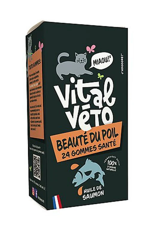 Vitalvéto - Gommes Santé Beauté Du Poil Pour Chat - 24g 3 Vitalvéto - Gommes Santé Beauté Du Poil Pour Chat - 24g