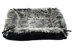 Bobby - Coussin Multirelax Poilu Noir Et Gris Pour Chien Et Chat - S