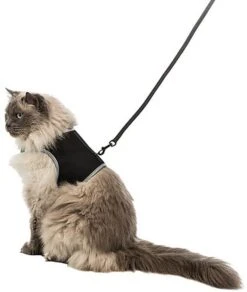 Trixie - Harnais Doux Avec Laisse Noir Pour Chat - XXL