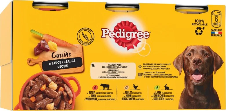 Pedigree - Pâtée Cuisine En Sauce à La Viande Pour Chiens - 6x400g 3 Pedigree - Pâtée Cuisine En Sauce à La Viande Pour Chiens - 6x400g