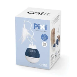 Cat It - Jouet Toupie Pixi Blanc Et Bleu Pour Chat - 16,5cm
