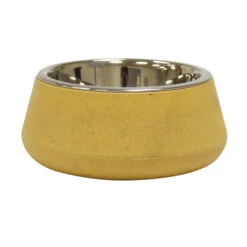 Croci - Bol En Bamboo Et Acier TIERRA Jaune Pour Chien - 800ml