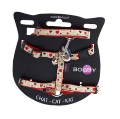 Bobby - Harnais + Laisse Lovely Rouge Pour Chats - XS