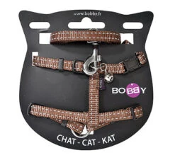 Bobby - Harnais + Laisse Safe 10 Marron Pour Chats - 30cm