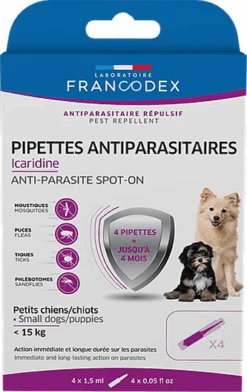 Francodex - Pipettes Antiparasitaires Icardine Pour Chiots - X4