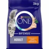 Purina One - Croquettes Adulte Bifensis Au Poulet Pour Chat - 3Kg -Chats Chiens Articles Magasin 75361