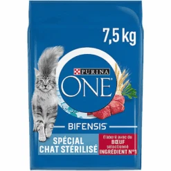 Purina One - Croquettes Stérilisé Bifensis Au Bœuf Pour Chat - 7,5Kg