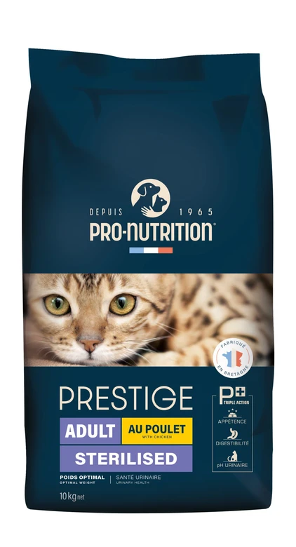 Pro-nutrition - Croquettes Prestige Adult Sterilised Au Poulet Pour Chats - 10Kg 3 Pro-nutrition - Croquettes Prestige Adult Sterilised Au Poulet Pour Chats - 10Kg