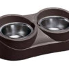 Ferplast - Support En Plastique Duo Feed Avec Écuelles Inox - 900ml -Chats Chiens Articles Magasin 8830